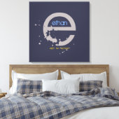 Toile E Monogram Initial Bar Bat mitzvah Panneau d'ouver (Insitu(Chambre))