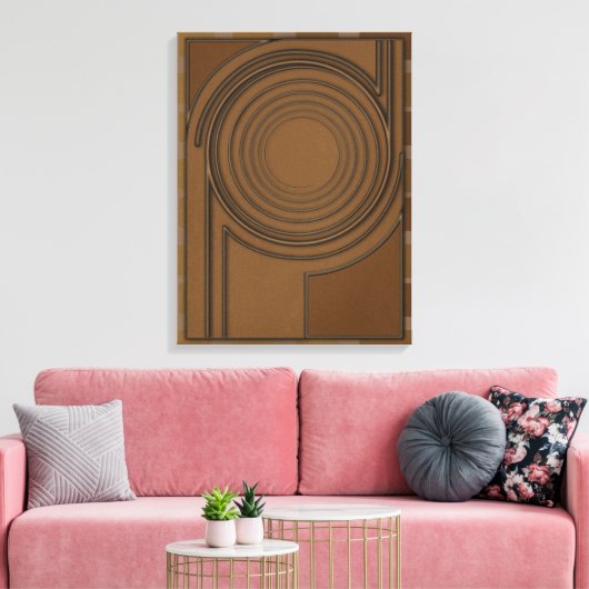 Toile Earthly Vortex: Modern 3D Minimalist Boho Art (Insitu(Salon))