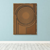 Toile Earthly Vortex: Modern 3D Minimalist Boho Art (Insitu (Plancher de Bois))