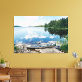Toile Eau | Canot sur le lac Suède (Insitu(Salon))