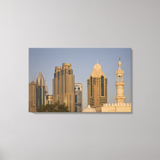 Toile EAU, Dubaï. Minaret de la mosquée à Al Wasl, avec (Recto)