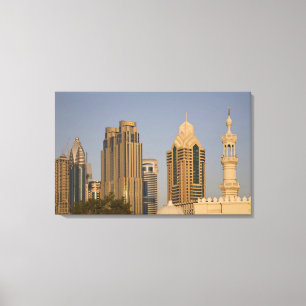 Toile EAU, Dubaï. Minaret de la mosquée à Al Wasl, avec