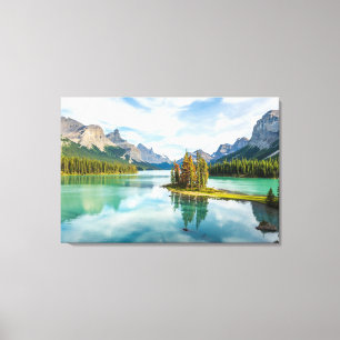 Toile Eau Lac Maligne, Parc national Jasper, Canada