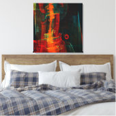 Toile Eau Orange Rouge Bleu moderne Art Abstrait Motif (Insitu(Chambre))