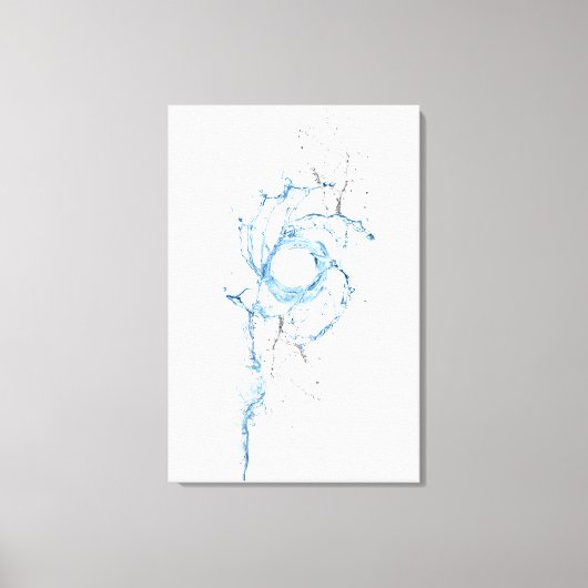 Toile Eau tourbillonnante éclaboussant dans les tons ble (Recto)