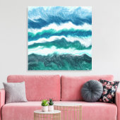Toile Eau turquoise turquoise et bleue Vagues océaniques (Insitu(Salon))