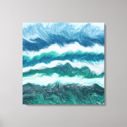 Toile Eau turquoise turquoise et bleue Vagues océaniques (Recto)