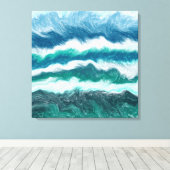 Toile Eau turquoise turquoise et bleue Vagues océaniques (Insitu (Plancher de Bois))