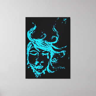 Toile eaux bleues