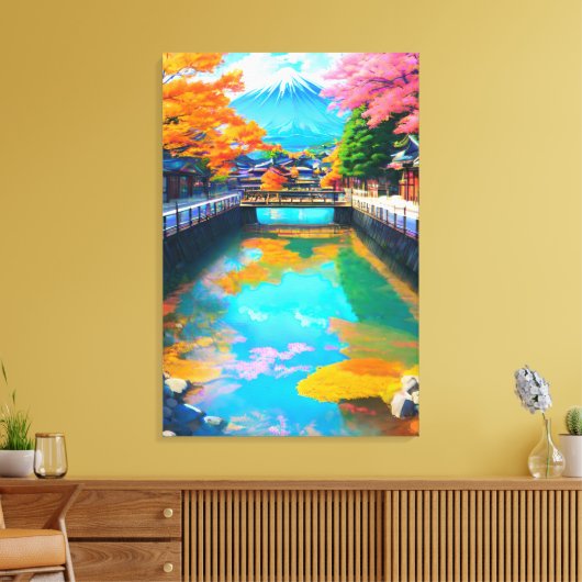 Toile Eaux Tranquilles : La réflexion du Mt. Fuji (Insitu(Salon))