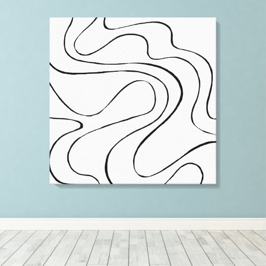 Toile Ebb et flux 2 - Noir et blanc (Insitu (Plancher de Bois))