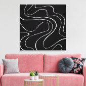 Toile Ebb et flux 2 - Noir sur blanc (Insitu(Salon))