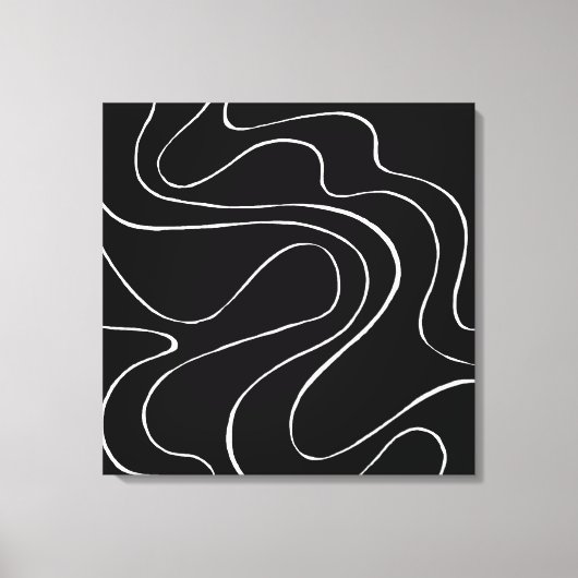 Toile Ebb et flux 2 - Noir sur blanc (Recto)