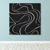 Toile Ebb et flux 2 - Noir sur blanc (Insitu (Plancher de Bois))