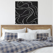 Toile Ebb et flux 2 - Noir sur blanc (Insitu(Chambre))