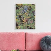 Toile écaillée verte, dorée et bleue (Insitu(Salon))