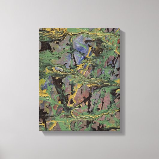 Toile écaillée verte, dorée et bleue (Recto)