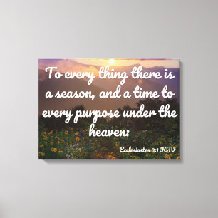 Toile Ecclésiaste 3:1 Bible Verse KJV Pic Wall Art