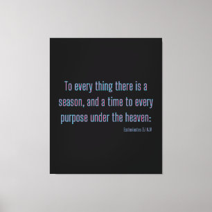 Toile Ecclésiaste 3:1 Bible Verse KJV Wall Art