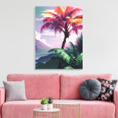 Toile Echap Tropical Tranquille : Palmier (Insitu(Salon))