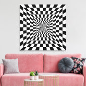 Toile échiquier d'illusion optique (Insitu(Salon))