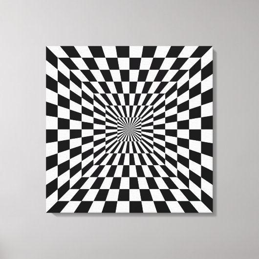Toile échiquier d'illusion optique (Recto)