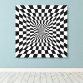 Toile échiquier d'illusion optique (Insitu (Plancher de Bois))