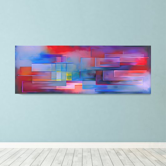 Toile "Échos de géométrie" Art abstrait contemporain     (Insitu (Plancher de Bois))