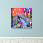 Toile Éclaboussure de couleur de dauphin (Insitu (Plancher de Bois))