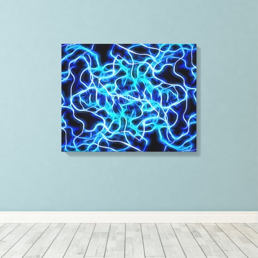 Toile Éclair électrique néon bleu Tesla Coil (Insitu (Plancher de Bois))