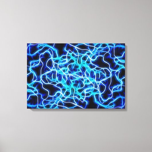 Toile Éclair électrique néon bleu Tesla Coil (Recto)