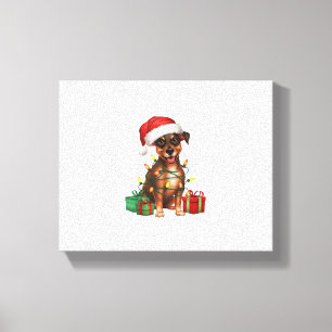 Toile Éclairage de Noël Chapeau Miniature Pinscher Chien