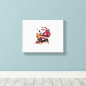 Toile Éclairage de Noël Père Noël équitation Yorkshire T (Insitu (Plancher de Bois))