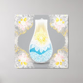 Toile Éclairage Dentelle Bleue IA art (Recto)