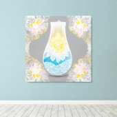 Toile Éclairage Dentelle Bleue IA art (Insitu (Plancher de Bois))