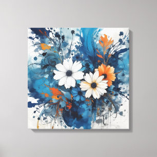 Toile Éclatement Abstrait de l'aquarelle florale