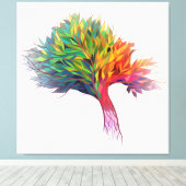 Toile Éclatement de l'arbre coloré (Insitu (Plancher de Bois))
