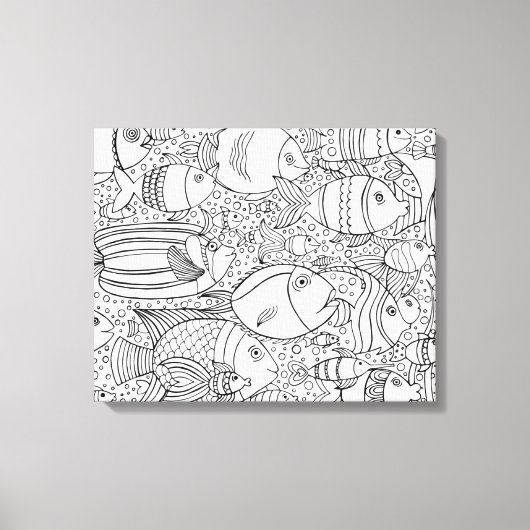 Toile École De Poisson Inspiré 6 (Recto)