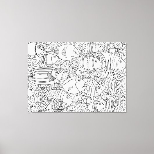 Toile École De Poisson Inspiré 6 (Recto)