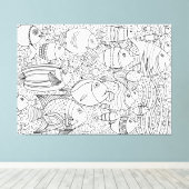 Toile École De Poisson Inspiré 6 (Insitu (Plancher de Bois))