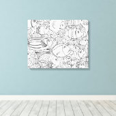 Toile École De Poisson Inspiré 6 (Insitu (Plancher de Bois))