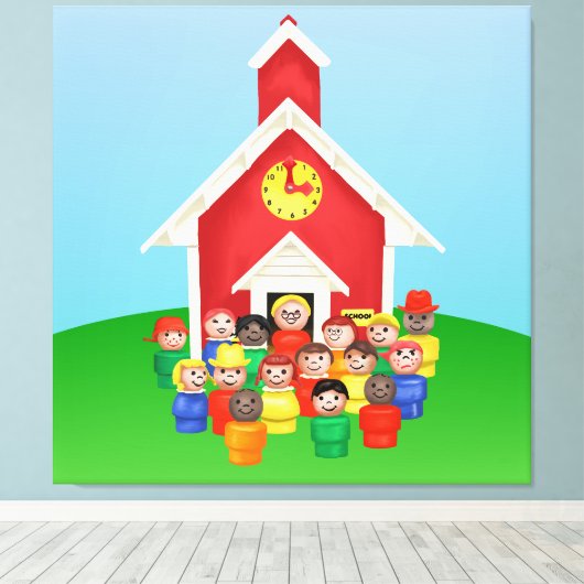 Toile École Little People (Insitu (Plancher de Bois))