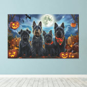Toile Ecosse Terrier Halloween Éffrayant (Insitu (Plancher de Bois))