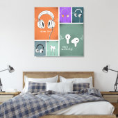Toile Écouter à travers le temps – L'évolution des casqu (Insitu(Chambre))