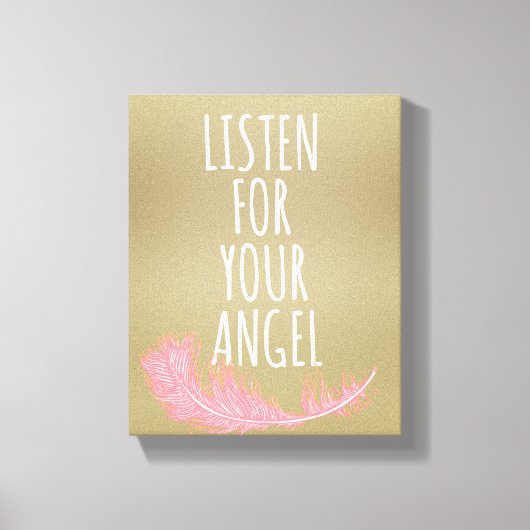 Toile Écouter avec inspiration votre citation d'ange (Recto)