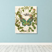 Toile écriture bohème papillon botanique français (Insitu (Plancher de Bois))