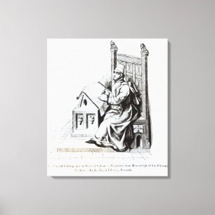 Toile Écriture de copiste sur une feuille de vélin