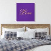 Toile Écriture de couleur or Amour Calligraphie violette (Insitu(Chambre))