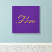 Toile Écriture de couleur or Amour Calligraphie violette (Insitu (Plancher de Bois))