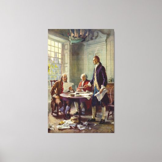 Toile Écriture de la Déclaration d'indépendance par Ferr (Recto)